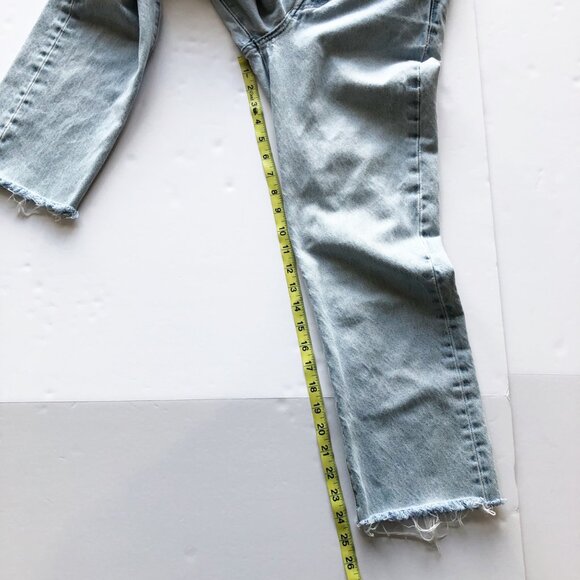 LEVI'S Wedgie Straight Light Wash Raw Hem Jeans Womens 25 - Picture 13 of 13
